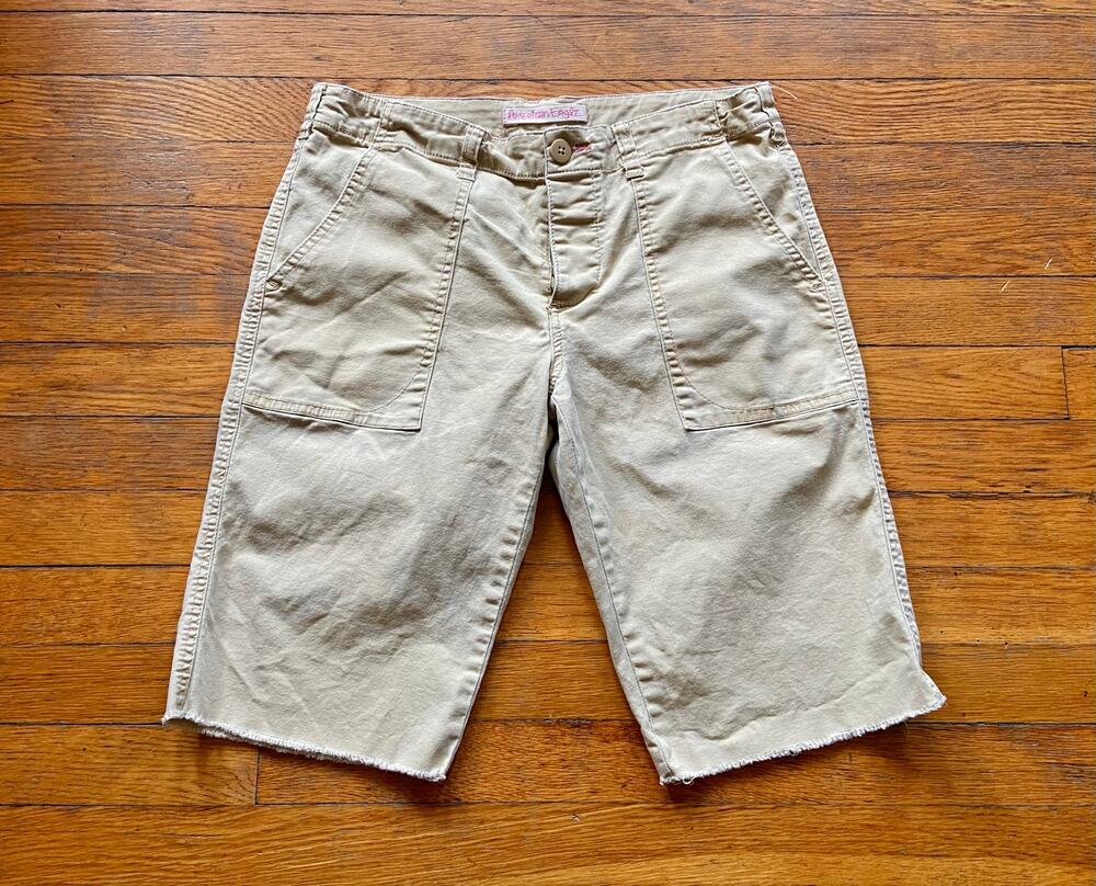 AMERICAN EAGLE Stretch Yellow Button-Fly Cotton Shorts Womens sz 8